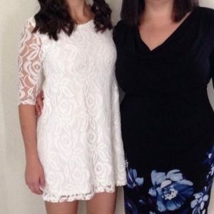 White lace mini dress